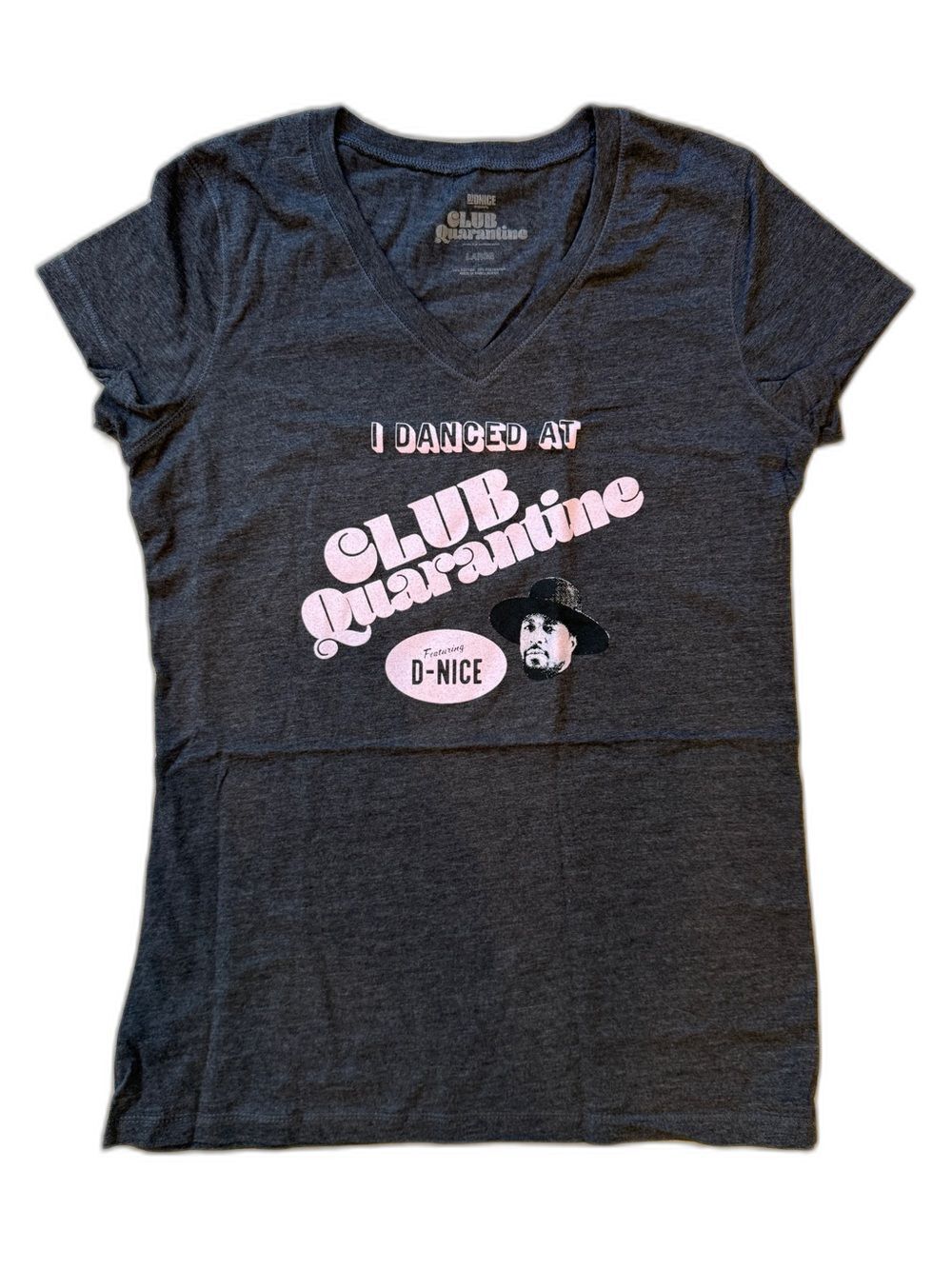 OFFICIAL D-Nice Club Quarantine T-shirt Women’s Large L CQ Shop Hiphop Gray New
